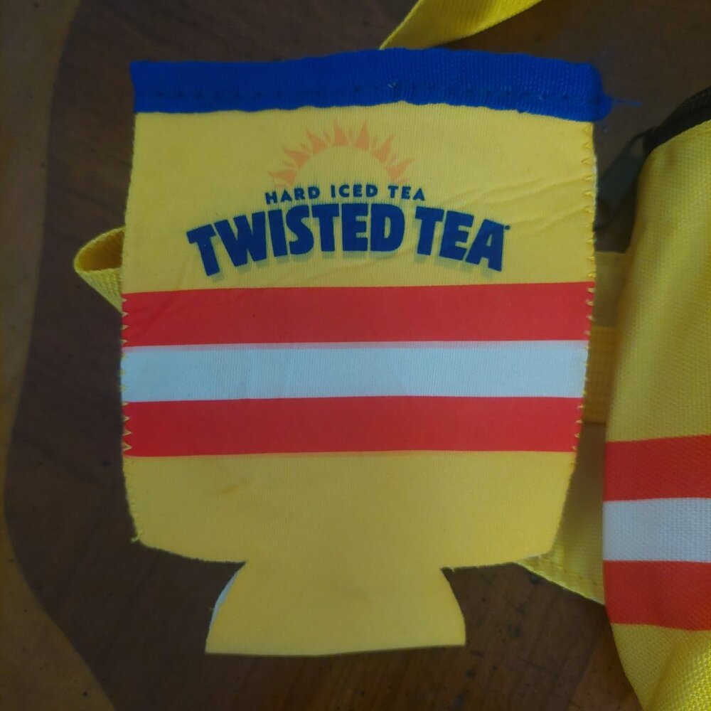Twisted Tea Hard Iced Tea Yellow Fanny Pack With Koozie Eagle Red White and Blue - Picture 3 of 7